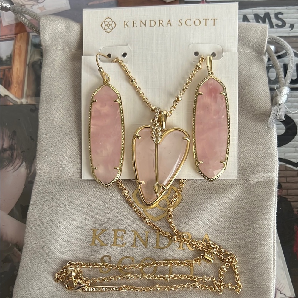 Kendra Scott Blush Pink and Gold Jewelry Set